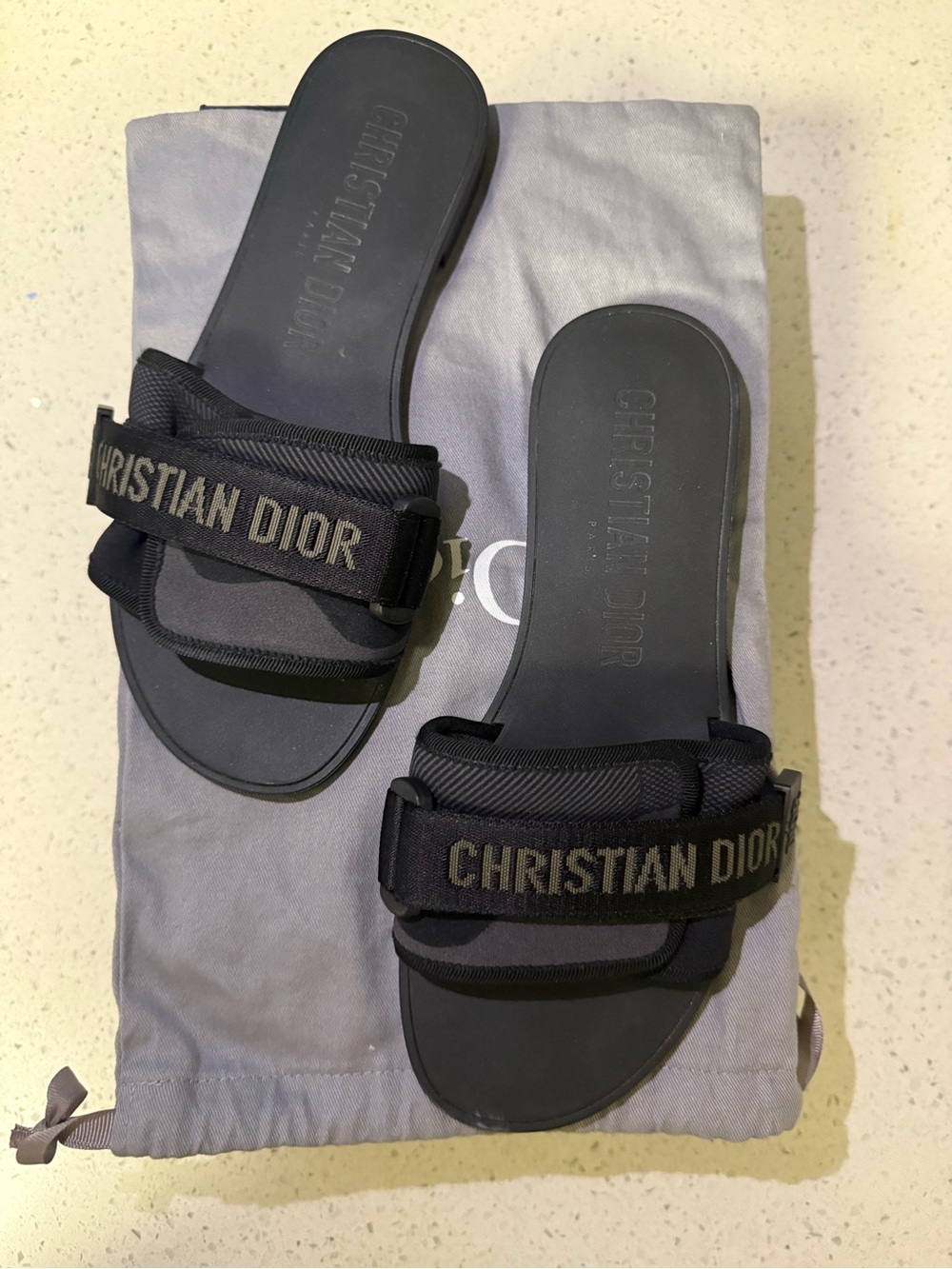 Dior women  Black Christian Dior Branded Slide Sandals by - Picture 2 of 4